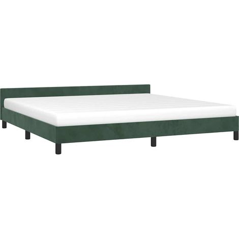 Giroletto senza Materasso Verde Scuro 200x200 cm in Velluto vidaXL (1/4)