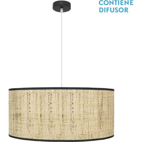 Suspension Natasha 3xe27 Noir/Roseau Regx60x60 Cm (1/2)