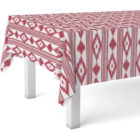 Nappe Toile cirée Lavable carrée 140x140 cm Rouge (1/4)
