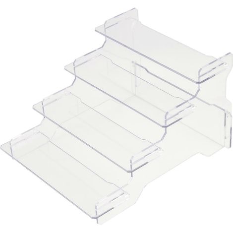 Support en plastique à quatre niveaux pour maquettes, étagère échelle amovible-20.8X16.8X12CM-Transparent (1/4)