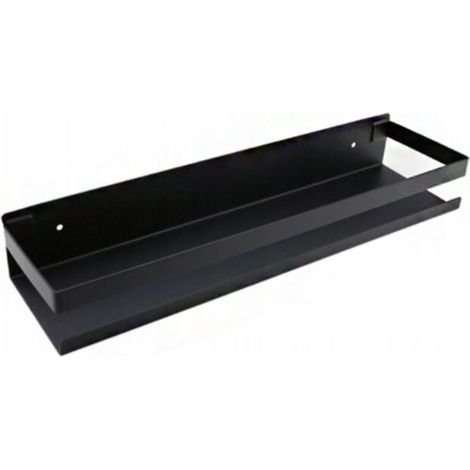 Étagère À Épices Murale Perforée Porte-Épices En Acier Inoxydable Étagère À Épices De Rangement De Cuisine, Noir 40cm (1/5)