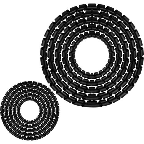 2PCS Gaine Spirale 4mm Et 6mm, Tube Enroulement Flexible Pe Noir Pour Câble Électrique Bureau Tv Pc