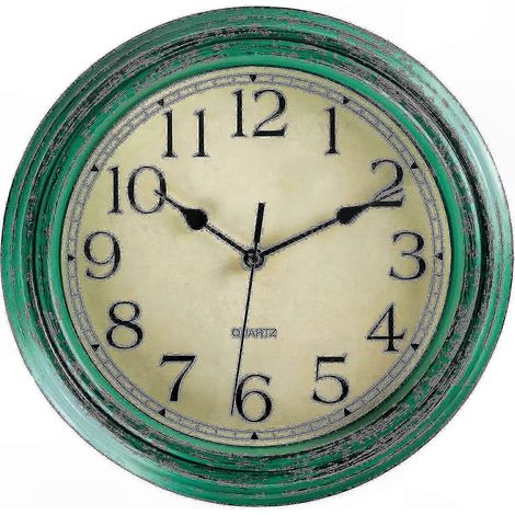 Horloge Murale Silencieuse Quartz Style Vintage, Cadran Rond 30 cm, Sans Tic Tac, Décoration Maison (1/4)