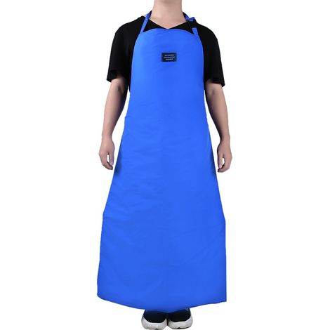 Tablier de sécurité CryO, tablier cryogénique ultra basse température, protection à l'azote, bleu (100 x 65,5 cm)