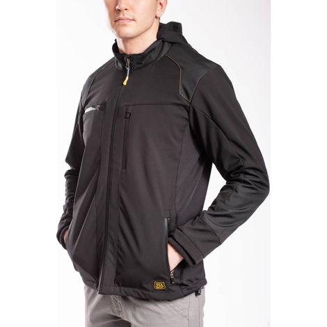 Rica Lewis 5430532 SHELL2904 Giubbotto Softshell Foderato in Pile Cappuccio Staccabile Spalle e Gomiti Rinforzati colore Nero