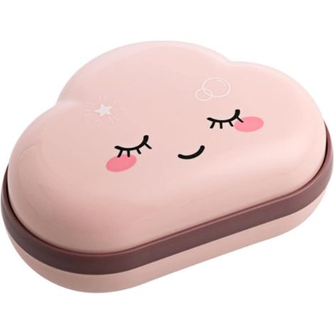 1 Porte-savon avec couvercle, motif dessin animé, plastique PP, compact et léger, pour voyage et salle de bain (1/5)