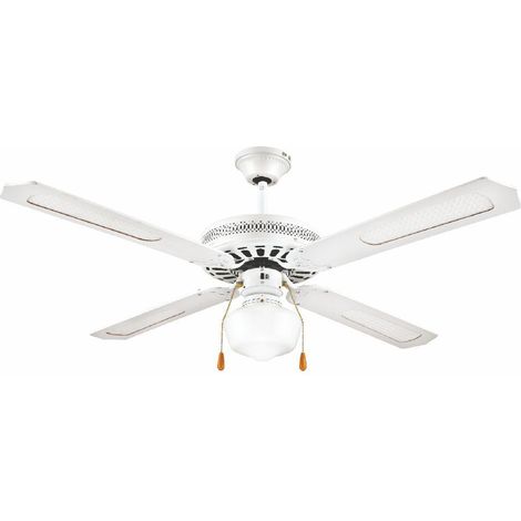 VENTILATORE A SOFFITTO WINDY 4 PALE 60 W IN ACCIAIO E LEGNO CON LAMPADA (1/4)