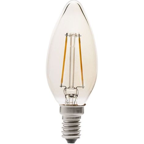 Bombilla Ø45 E14 2W 2200K 200Lm vela filamento ámbar (1/2)