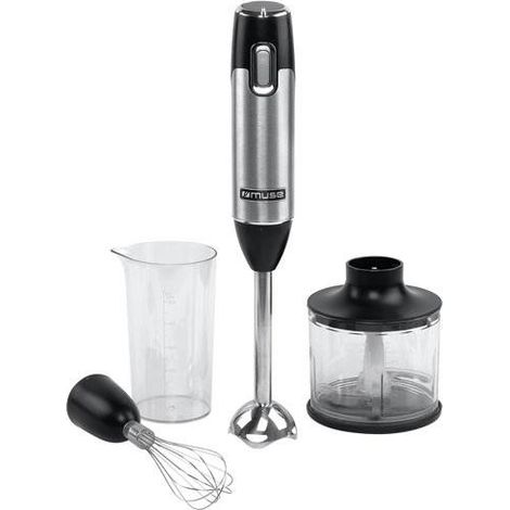 Muse MS 05HB frullatore a immersione nero e inox 600 W