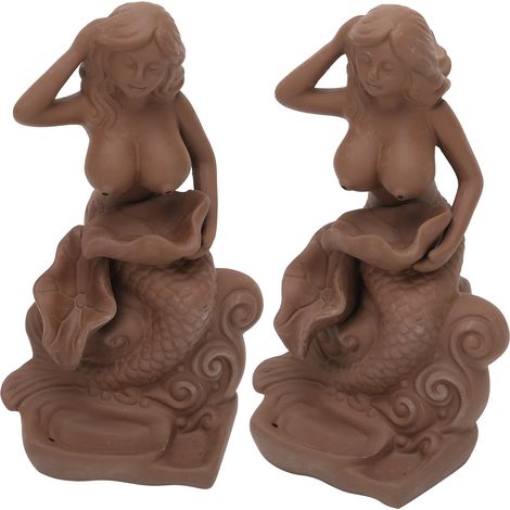 Brûleur d'encens d'intérieur en porcelaine rouge, porte-encens à reflux, objet de décoration pour la maison ou le bureau.