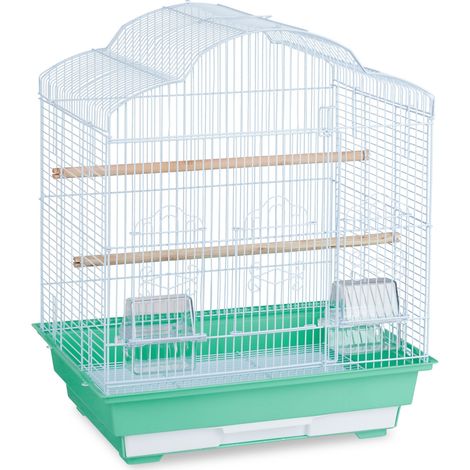 Jaula para pájaros rectangular con perchas ajustables 56,5 x 46,5 x 35,5 cm de acero blanco 130009843 (1/5)