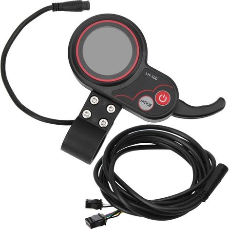 Manette d'accélérateur pouce avec compteur de vitesse intégré pour vélo et scooter électrique 2 en 1, compatible 2-60V (1/5)