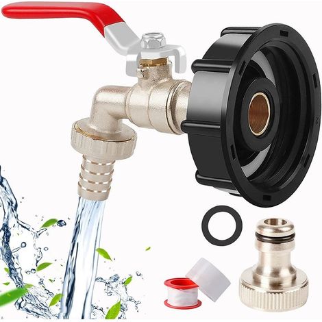 Adaptateur fourre-tout IBC 1/2 po – Filetage grossier S60X6 – Laiton résistant à la corrosion – Étanchéité parfaite pour robinet de jardin (1/5)