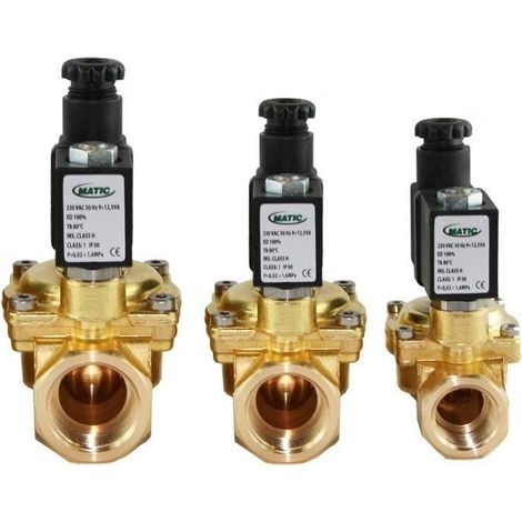 Elettrovalvola 2 vie per acqua completa bobina e connettore n. aperta 1 Matic