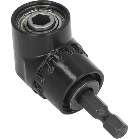Adaptateur Perceuse Angle Droit - 1 Pièce - Acier Chrome Vanadium - Fixation Embout Hexagonal 1/4" - Espaces Étroits Bricolage - Compact et Robuste (1/5)