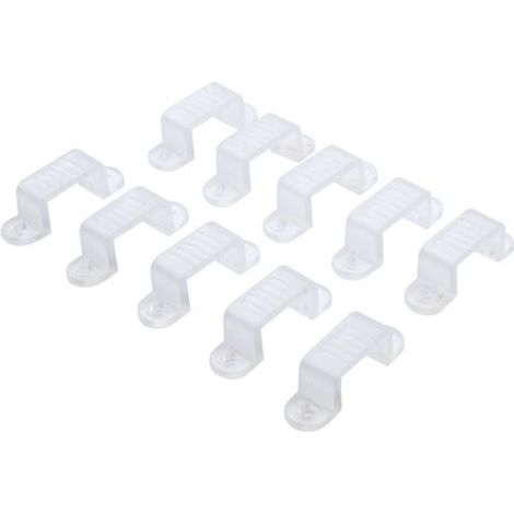 Lot de 10 cavaliers de fixation pour ruban LED 7W/m 14mm – Connecteurs pour installation rapide – Compatible avec rubans LED 14mm – Bricolage Direct