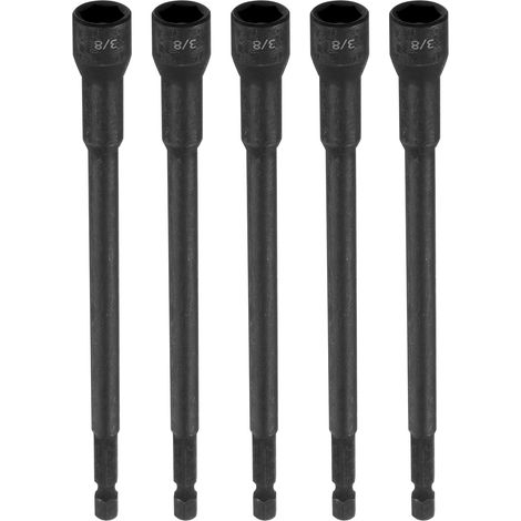 5 pcs Douille Visseuse A Choc 3/8" douille 6 pans L 5,91" (150mm) (1/5)