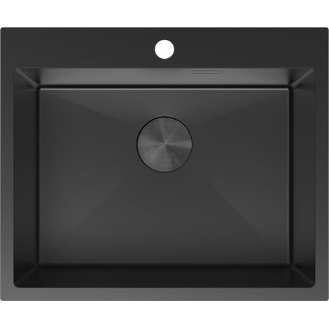 Mexen Solix évier en acier inoxydable 1 bac 600 x 500 mm, noir - 6408601000-70 (1/5)