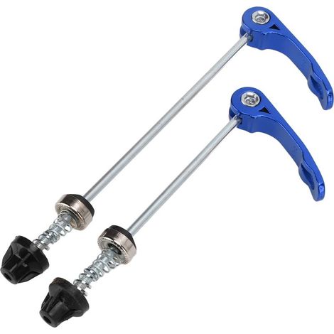 Jeu de 2 leviers de déverrouillage rapide pour vélo avant et arrière, axe résistant à l'usure, couleur bleue (1/5)