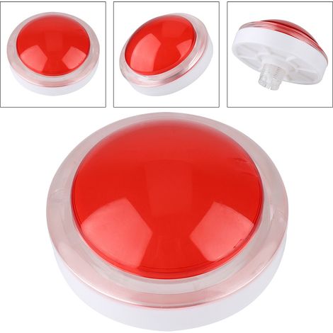Bouton lumineux LED 100 mm, gros bouton rond pour jeux vidéo d'arcade (rouge) (1/5)