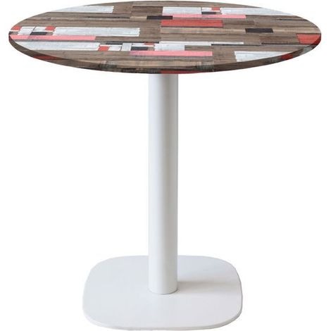 Table ronde Ø 70 cm - modèle Round pied blanc redden wood (1/4)
