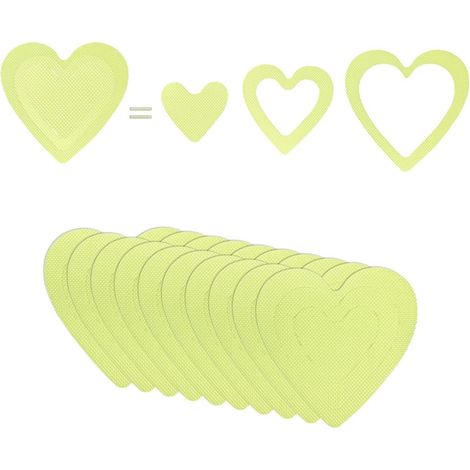 Lot de 10 autocollants antidérapants pour baignoire en forme de cœur fluorescent qui brillent dans le noir pour escaliers, piscines et surfaces humides (1/5)