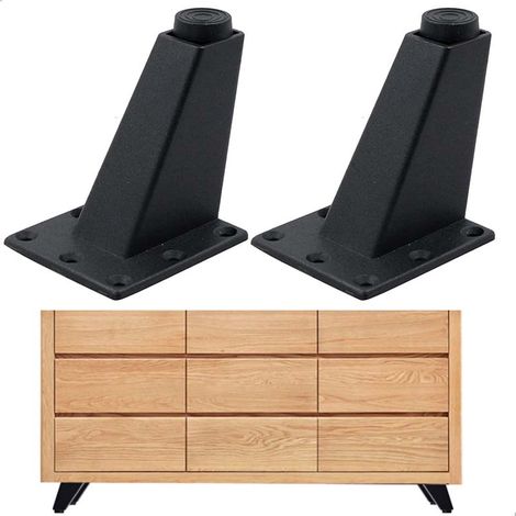Sofa-Möbel-Tischbeine – geeignet für TV-Couchtisch, Schrank und andere Möbel, höhenverstellbar, 4 Stück, 8 x 7 x 6,3 cm, robust, langlebig, starke Kapazität, Aluminium, abriebfest und glatt