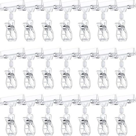 50 clips de fixation en plastique pivotants pour étiquettes de prix, présentoirs rotatifs pour étagères, affichage double pour (1/5)