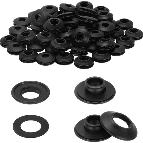 Lot de 60 œillets pneumatiques en Plastique pour bâches Noir (1/5)