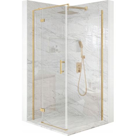 Duschkabine – 100 x 100 x 195 cm – Gold – 6 mm Sicherheitsglas – Glitzernd (1/5)