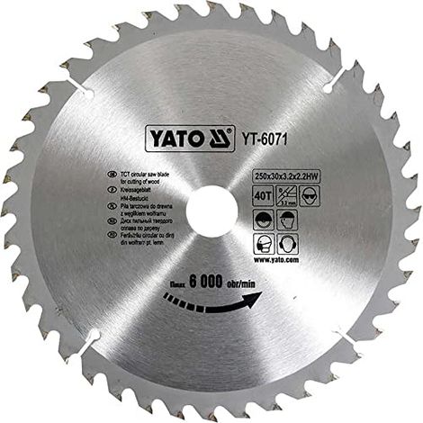 LAMA CIRCOLARE YATO WIDIA 250x30mm 40 DENTI 6071 (1/2)