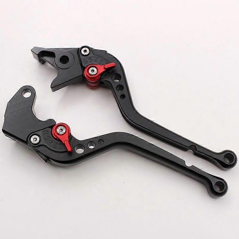 Convient aux motos Suzuki GSXR1000 01-04, cornes de frein et d'embrayage réglables en alliage d'aluminium modifié (noir 2) (1/5)