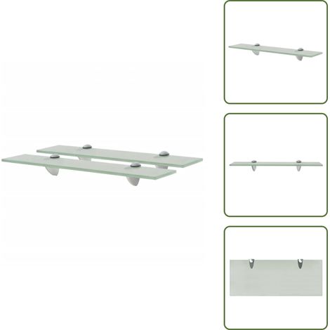Schweberegale 2 Stk. Glas 50x20 cm 8 mm - Wandregal - Glasregal - Badezimmerregal - Dekoratives Regal - Modernes Regal (1/5)