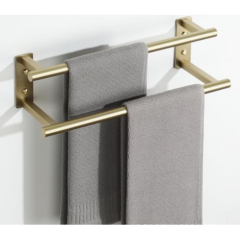 CYRILL – Portasciugamani da bagno, Lunghezza 40 CM, Barra portasciugamani da parete, Acciaio inossidabile, Portasciugamani da bagno resistente alla ruggine e durevole, Oro (1/5)