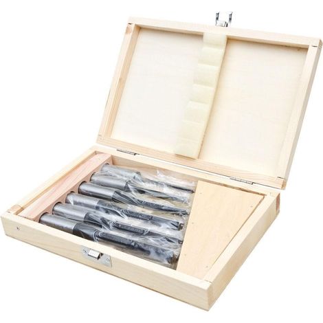 Holzmann – Ciseaux à mortaiser Ø 6-8-10-12-14-16 – Rotation droite – Pour bois dur – Coffret en bois inclus