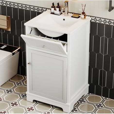 Mobile bagno con lavabo 51 x 46 x 87 cm, MDF, bianco HAVRYA (1/5)
