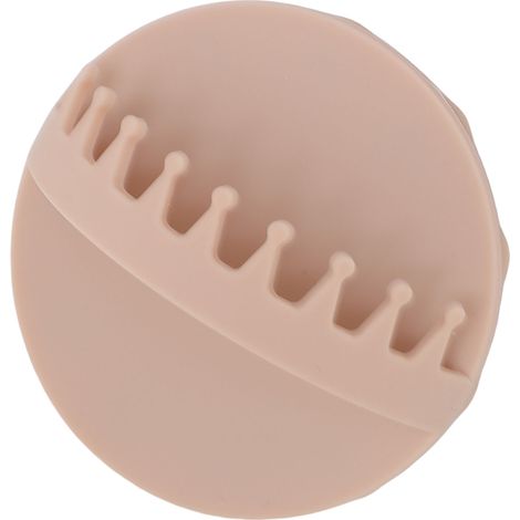 Attrape-cheveux mural de douche à ventouse, rangement facile, collecteur de cheveux universel en silicone beige pour salle de bain (1/5)