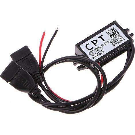 Kfz-Gleichstrom 12 V auf 5 V 3 A 15 W Doppel-USB-Ladegerät-Konvertermodul Kabel Netzteil (1/4)