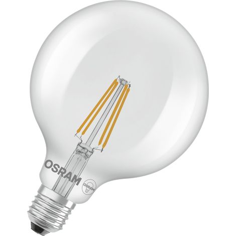 OSRAM Lampe LED  Filament Star Globe125 5,9 W 840, blanc froid 4 000 K, E27, transparente, 806 lm, angle de faisceau 360°, IP20
