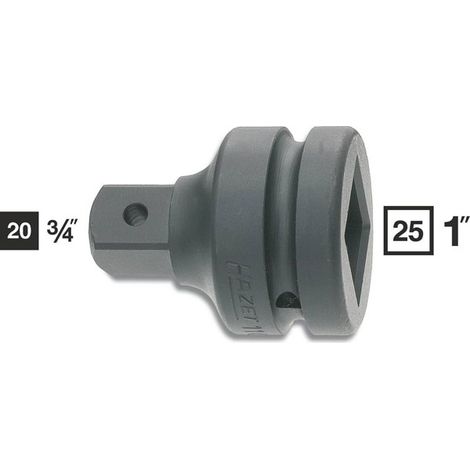 Hazet Reduzierstück 1107S, 1 (25 mm) Vierkant hohl, 3/4 (20 mm) Vierkant massiv, Länge 70 mm