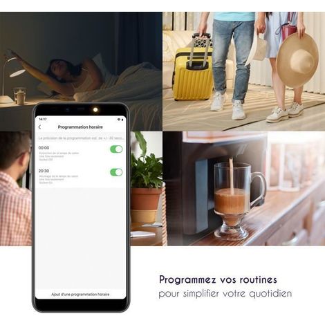 Strippy - Objet connecte - Multiprise connectee compatible Google home/Alexa - Prise UE - 4 prises & 4 prises USB - 220/240V - Protection enfant, contre la surcharge et la foudre (1/5)