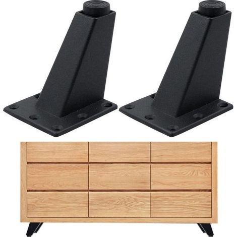 4 x 8CM Black Table Legs Furniture, Sofas Convient aux armoires, tables basses, téléviseurs et autres meubles Hauteur réglable Base 6.2 X 7.2cm Robuste et durable Aluminium à haute capacité Résist (1/5)