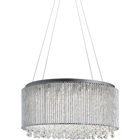 Searchlight Beatty - Suspension à 8 ampoules au fini chrome avec cristaux, G9 (1/5)