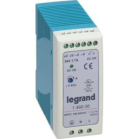 alimentation stabilisé - découpage - 100/240v - 24vdc - 40w - legrand 146606