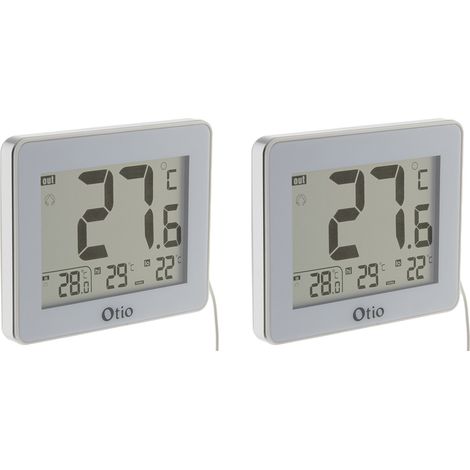 Lot de 2 thermomètres intérieur extérieur filaires blanc - Otio (1/5)