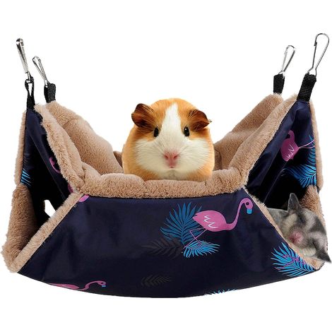 Hamac pour petite cage pour animaux de compagnie, lit suspendu pour accessoires de cage pour petits animaux 34X34 (1/5)