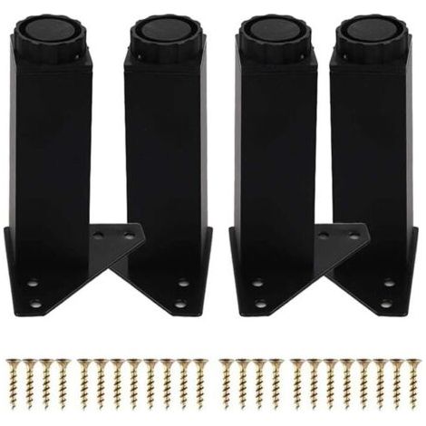 4PCS Pieds de MeublesReglable,Pieds de Meuble 20cm,Pied Canapé Metal,Pieds de Table Pieds de Meubles Pied de Table Basse pour Meubles TV Armoires Postes (20cm/7.87'', Black)