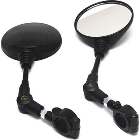 Universal side mirrors for motorcycles and scooters – 1 pair in anodized aluminum, adjustable, compatible with handlebars from 22 to 35 mm