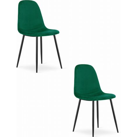 Como-Sessel – dunkelgrüner Samt x 2 (1/5)