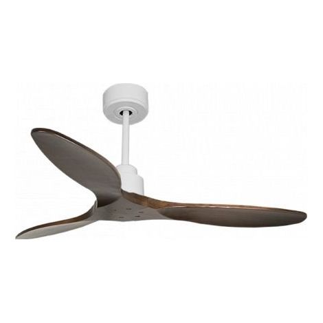 Tenerife de KlassFan - Super destratificateur et ventilateur DC 132 cm Blanc pales bois sombre sans Lumière  25 à 40 m² (1/4)